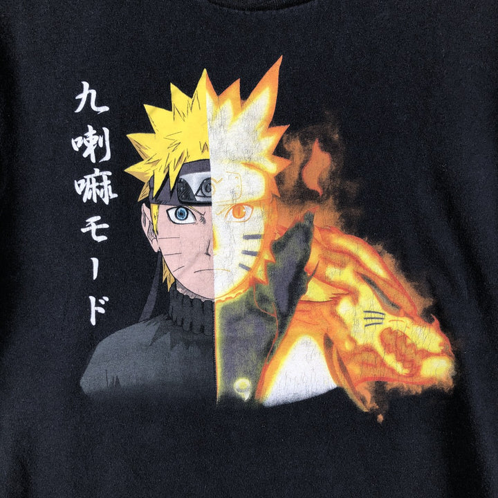 NARUTO SHIPPUDEN Naruto Shippuden Uzumaki Naruto Anime Character Print T-Shirt Men's M Size cotton black type Vintage Second Hand