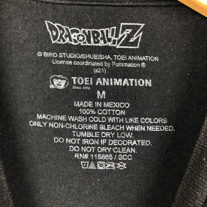 Dragon Ball Z Son Goku Anime Character Print T-Shirt, Men's Medium cotton black type Vintage Second Hand