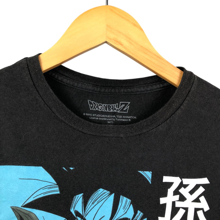 Dragon Ball Z Son Goku Anime Character Print T-Shirt, Men's Medium cotton black type Vintage Second Hand