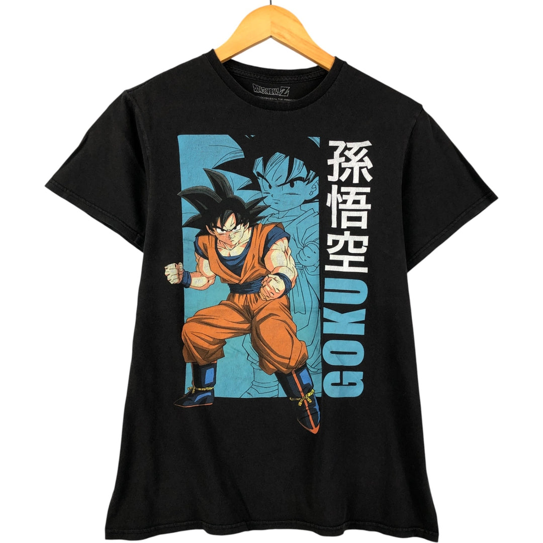 Dragon Ball Z Son Goku Anime Character Print T-Shirt, Men's Medium cotton black type Vintage Second Hand