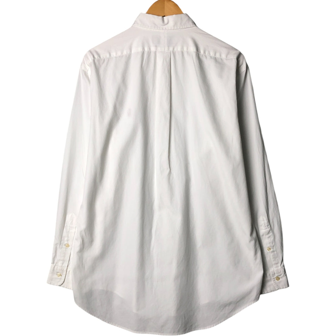 Ralph Lauren YARMOUTH long sleeve button down shirt, men's size L cotton white type Vintage Second Hand