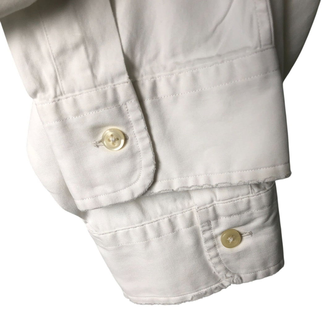 Ralph Lauren YARMOUTH long sleeve button down shirt, men's size L cotton white type Vintage Second Hand