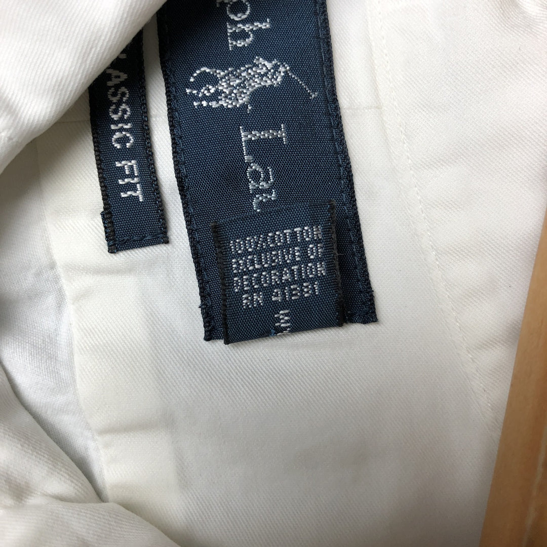 Ralph Lauren Classic Fit Long Sleeve Button Down Shirt Men's XL cotton white type Vintage Second Hand