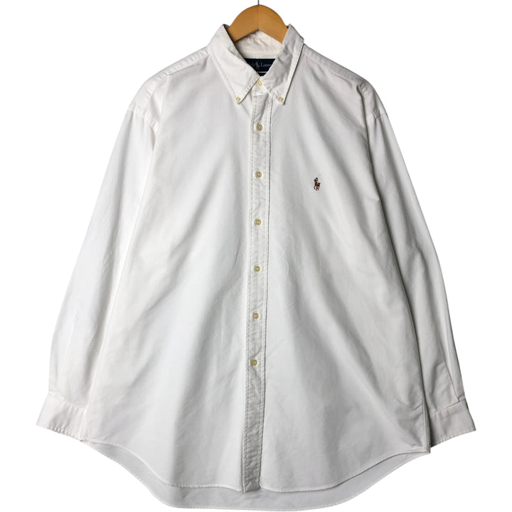Ralph Lauren YARMOUTH long sleeve button down shirt, men's XL size cotton white type Vintage Second Hand