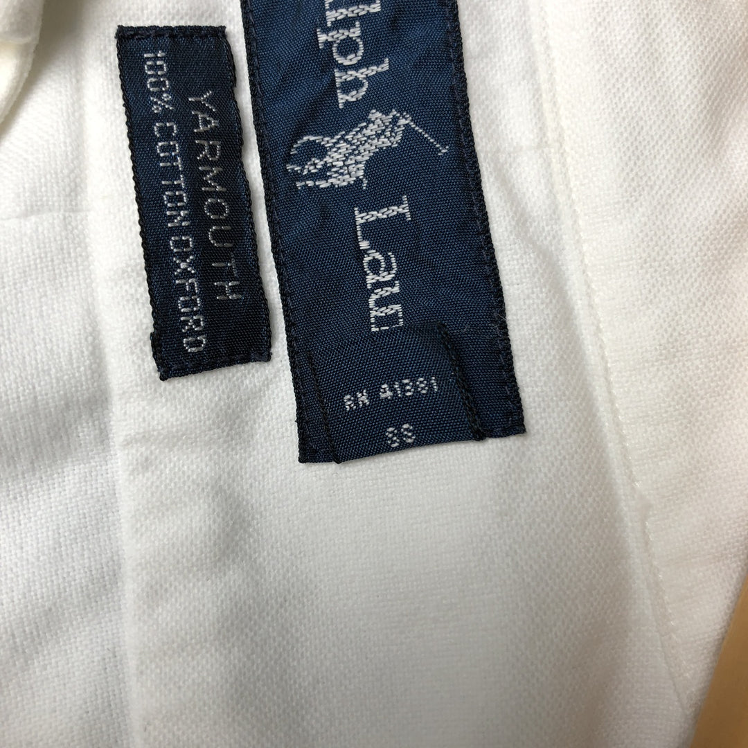 Ralph Lauren YARMOUTH long sleeve button down shirt, men's XL size cotton white type Vintage Second Hand
