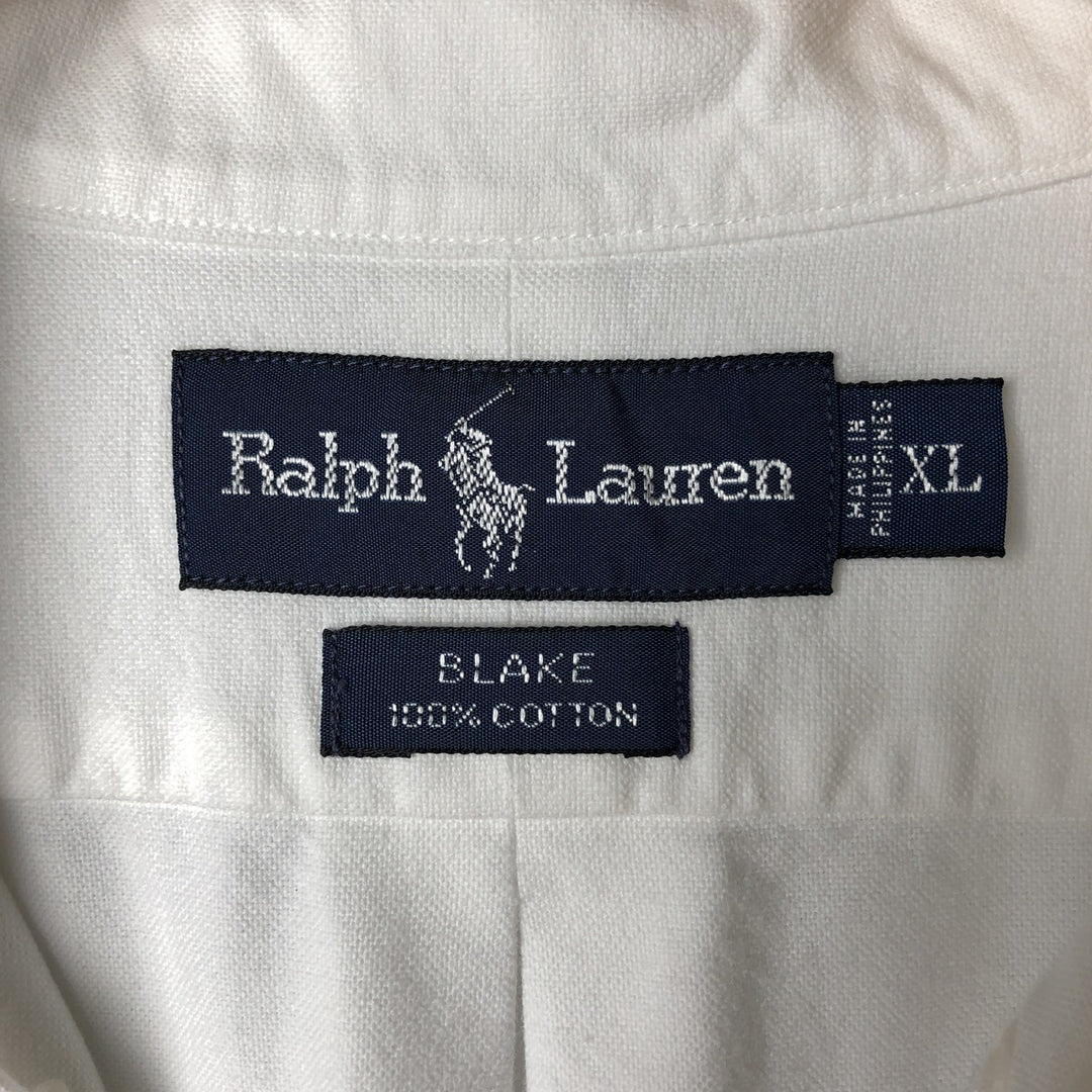 Ralph Lauren BLAKE long sleeve button down shirt, men's XL size cotton white type Vintage Second Hand