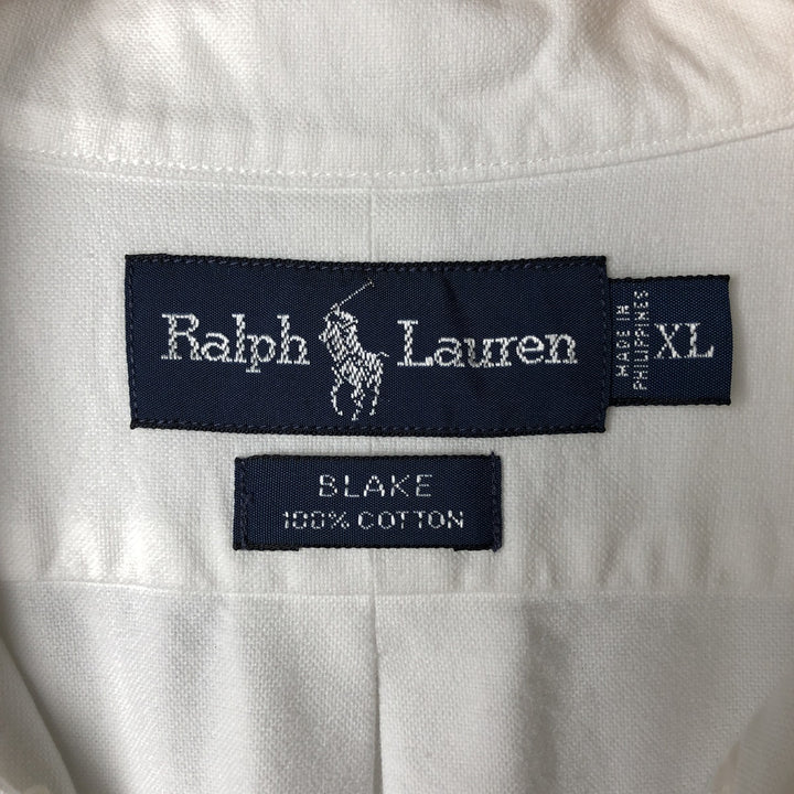 Ralph Lauren BLAKE long sleeve button down shirt, men's XL size cotton white type Vintage Second Hand