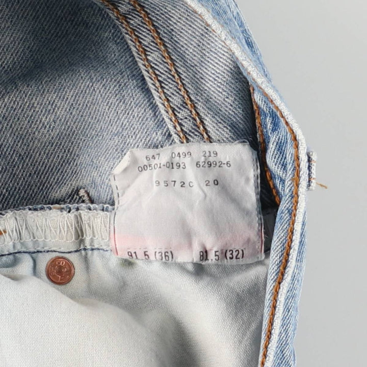 90'S Levi's 501-0193 Straight Denim Pants, Men's, Size 36, Vintage cotton blue type Vintage Second Hand