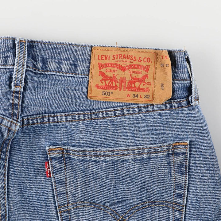 Levi's 501 straight denim pants for men, size W34 cotton blue type Vintage Second Hand