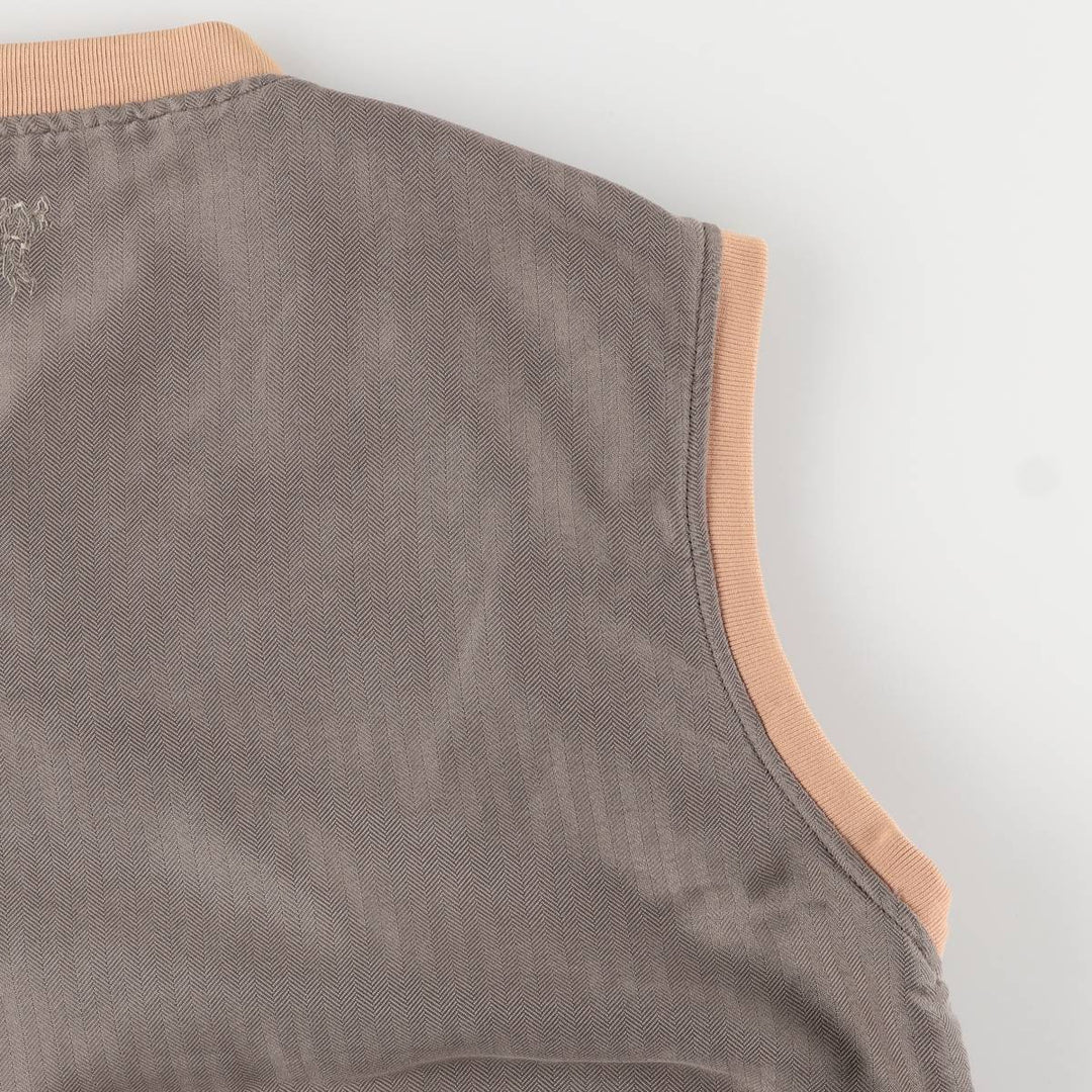 Ashworth Herringbone V-Neck Warm-Up Vest, Men's Size L Rayon Khaki type Vintage Second Hand