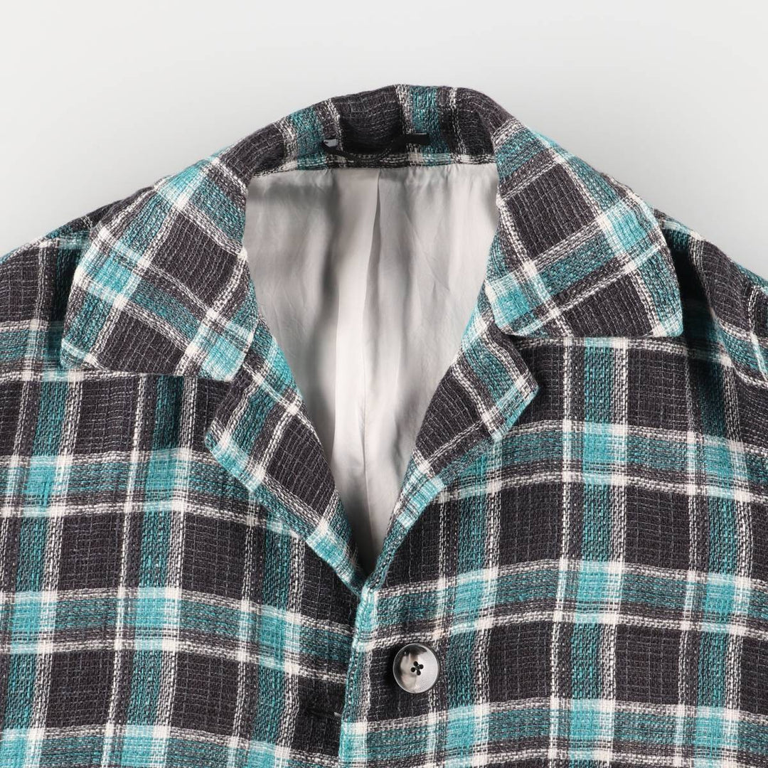 Paul Smith Check Pattern Chesterfield Coat, Made in Italy, Women's Size XS others turquoise blue Vintage Second Hand