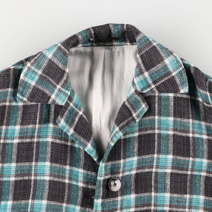 Paul Smith Check Pattern Chesterfield Coat, Made in Italy, Women's Size XS others turquoise blue Vintage Second Hand
