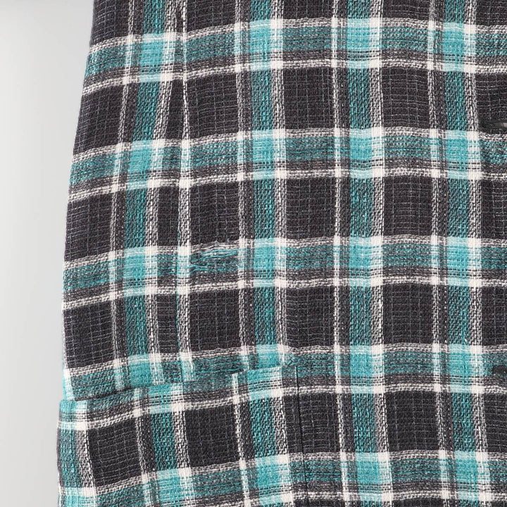 Paul Smith Check Pattern Chesterfield Coat, Made in Italy, Women's Size XS others turquoise blue Vintage Second Hand