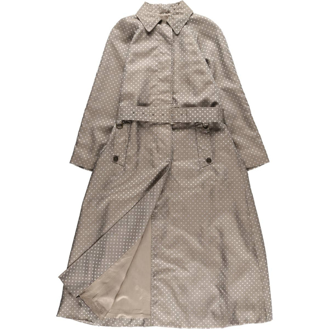 Aquascutum Dot Pattern Balmacaan Coat, Made in Canada, Women's Size Small polyester Beige type Vintage Second Hand