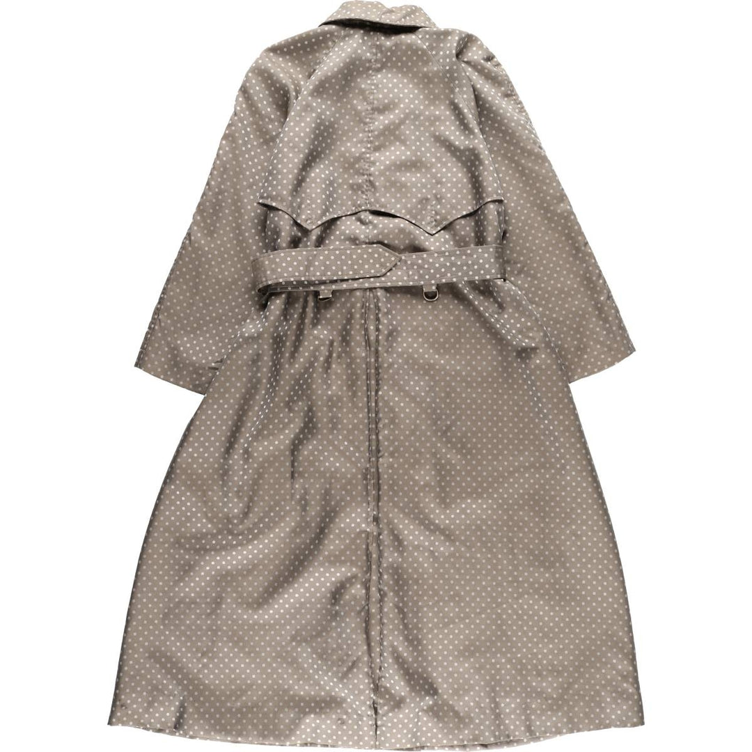 Aquascutum Dot Pattern Balmacaan Coat, Made in Canada, Women's Size Small polyester Beige type Vintage Second Hand