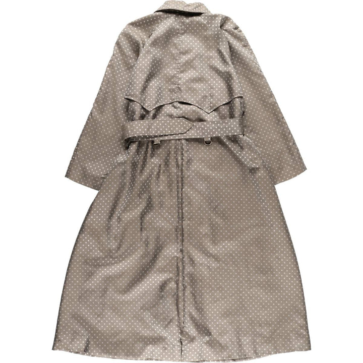 Aquascutum Dot Pattern Balmacaan Coat, Made in Canada, Women's Size Small polyester Beige type Vintage Second Hand