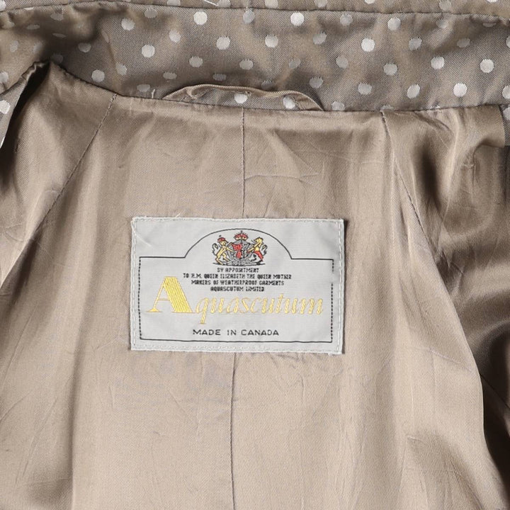 Aquascutum Dot Pattern Balmacaan Coat, Made in Canada, Women's Size Small polyester Beige type Vintage Second Hand
