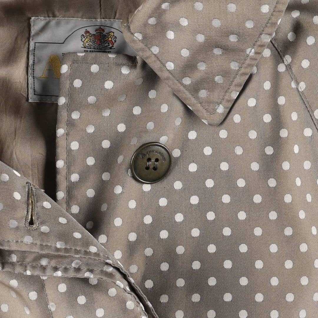 Aquascutum Dot Pattern Balmacaan Coat, Made in Canada, Women's Size Small polyester Beige type Vintage Second Hand