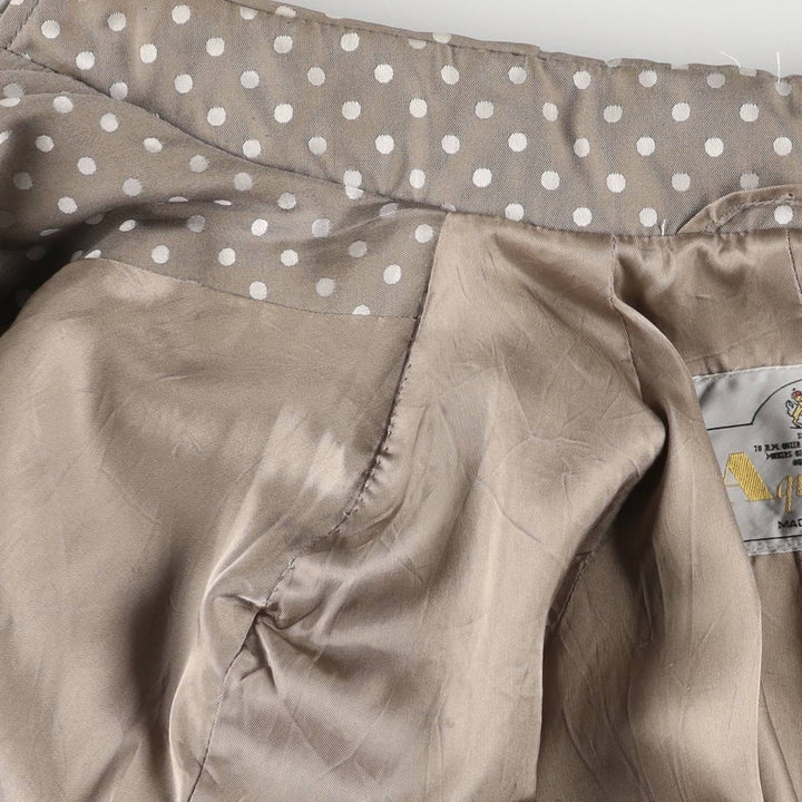 Aquascutum Dot Pattern Balmacaan Coat, Made in Canada, Women's Size Small polyester Beige type Vintage Second Hand