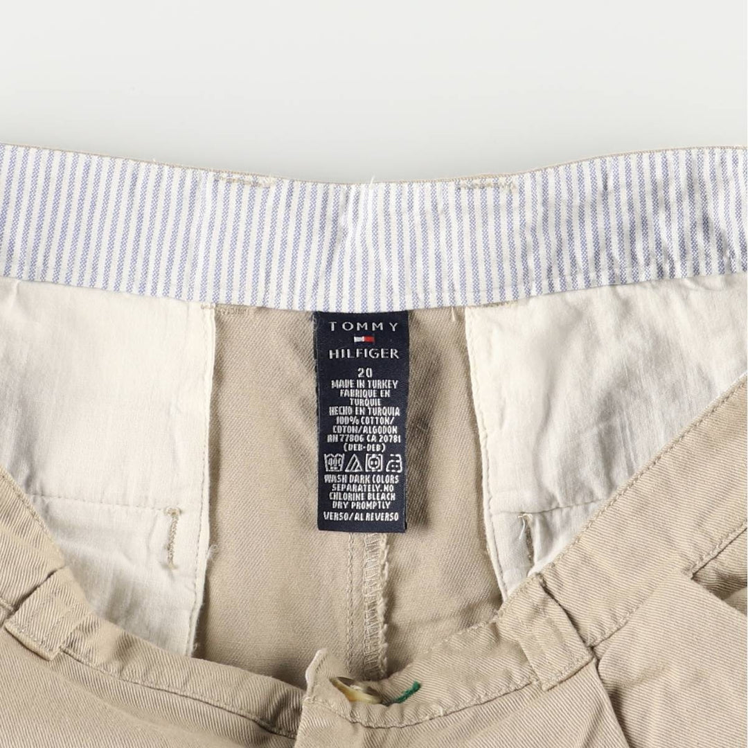 Tommy Hilfiger Two-pleat Chino Shorts, Women's Size L (W30) cotton Beige type Vintage Second Hand
