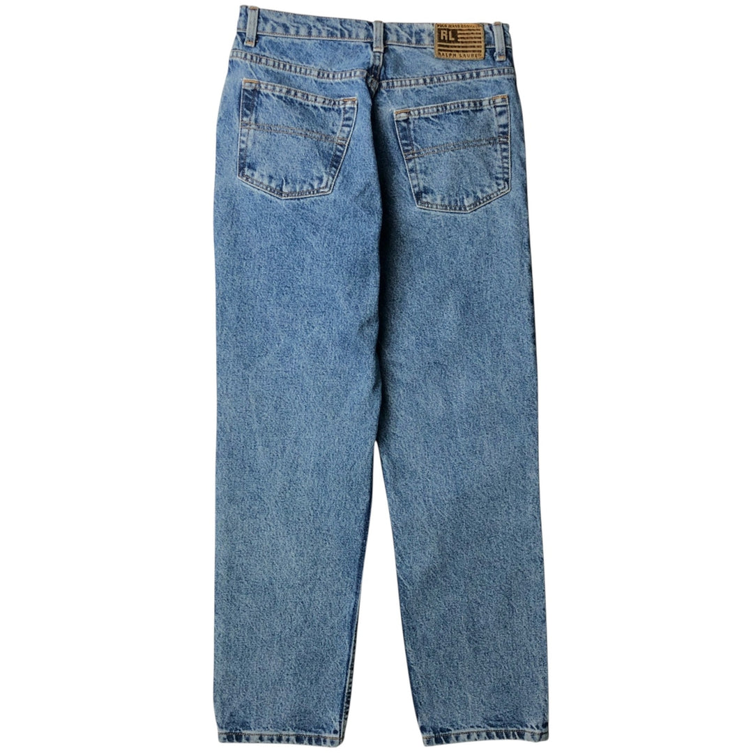 Vintage 90'S Ralph Lauren Polo Jeans Company Relaxed Tapered Denim Pants, Women's Size L (W30) cotton blue type Vintage Second Hand