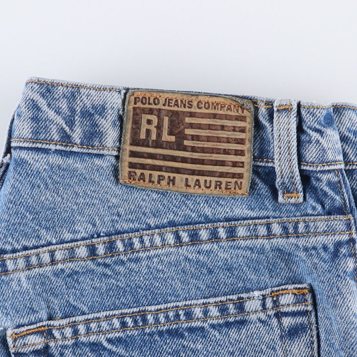 Vintage 90'S Ralph Lauren Polo Jeans Company Relaxed Tapered Denim Pants, Women's Size L (W30) cotton blue type Vintage Second Hand