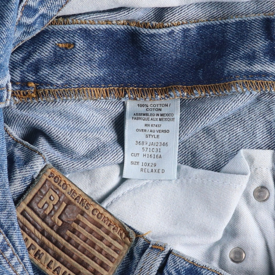 Vintage 90'S Ralph Lauren Polo Jeans Company Relaxed Tapered Denim Pants, Women's Size L (W30) cotton blue type Vintage Second Hand