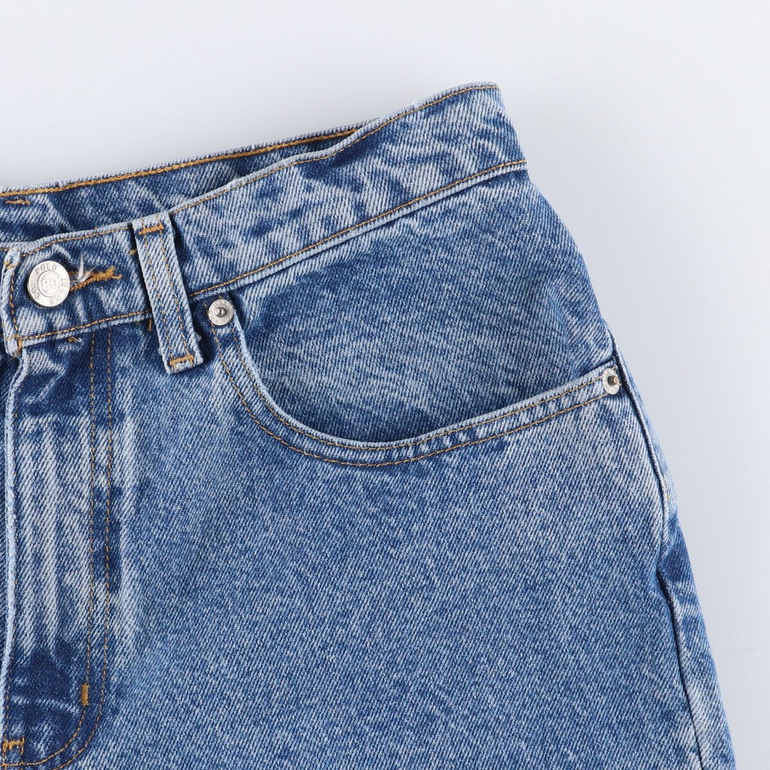 Vintage 90'S Ralph Lauren Polo Jeans Company Relaxed Tapered Denim Pants, Women's Size L (W30) cotton blue type Vintage Second Hand