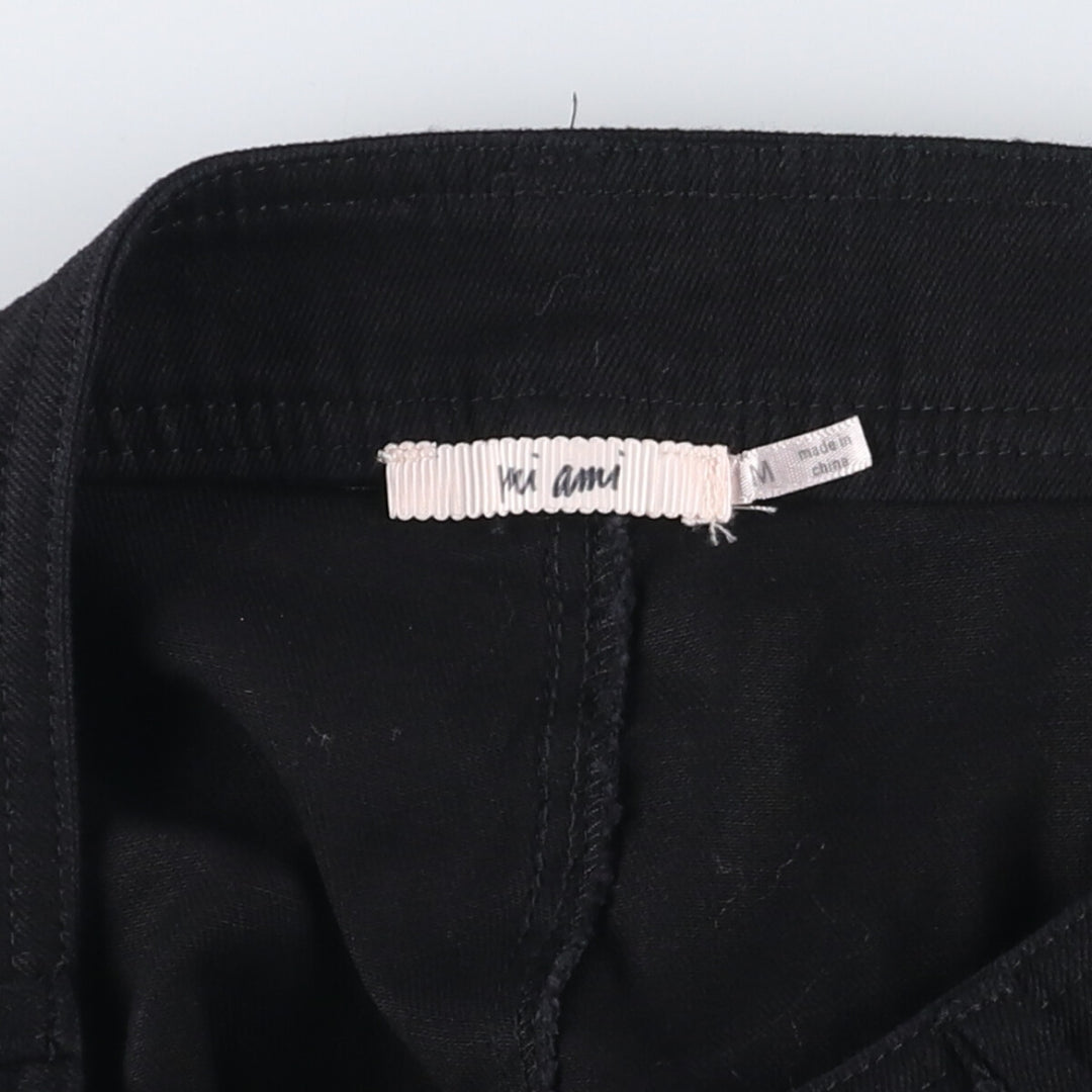 mi ami high-waisted wide-leg pants, women's size M cotton black type Vintage Second Hand