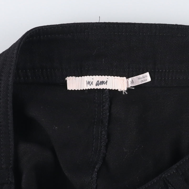 mi ami high-waisted wide-leg pants, women's size M cotton black type Vintage Second Hand