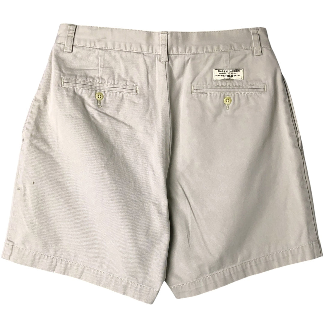 Ralph Lauren POLO by Ralph Lauren ANDREW SHORT Two-pleat Chino Shorts, Women's XL (W31) cotton Beige type Vintage Second Hand