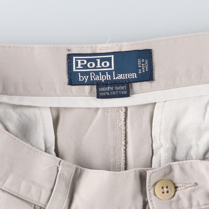 Ralph Lauren POLO by Ralph Lauren ANDREW SHORT Two-pleat Chino Shorts, Women's XL (W31) cotton Beige type Vintage Second Hand