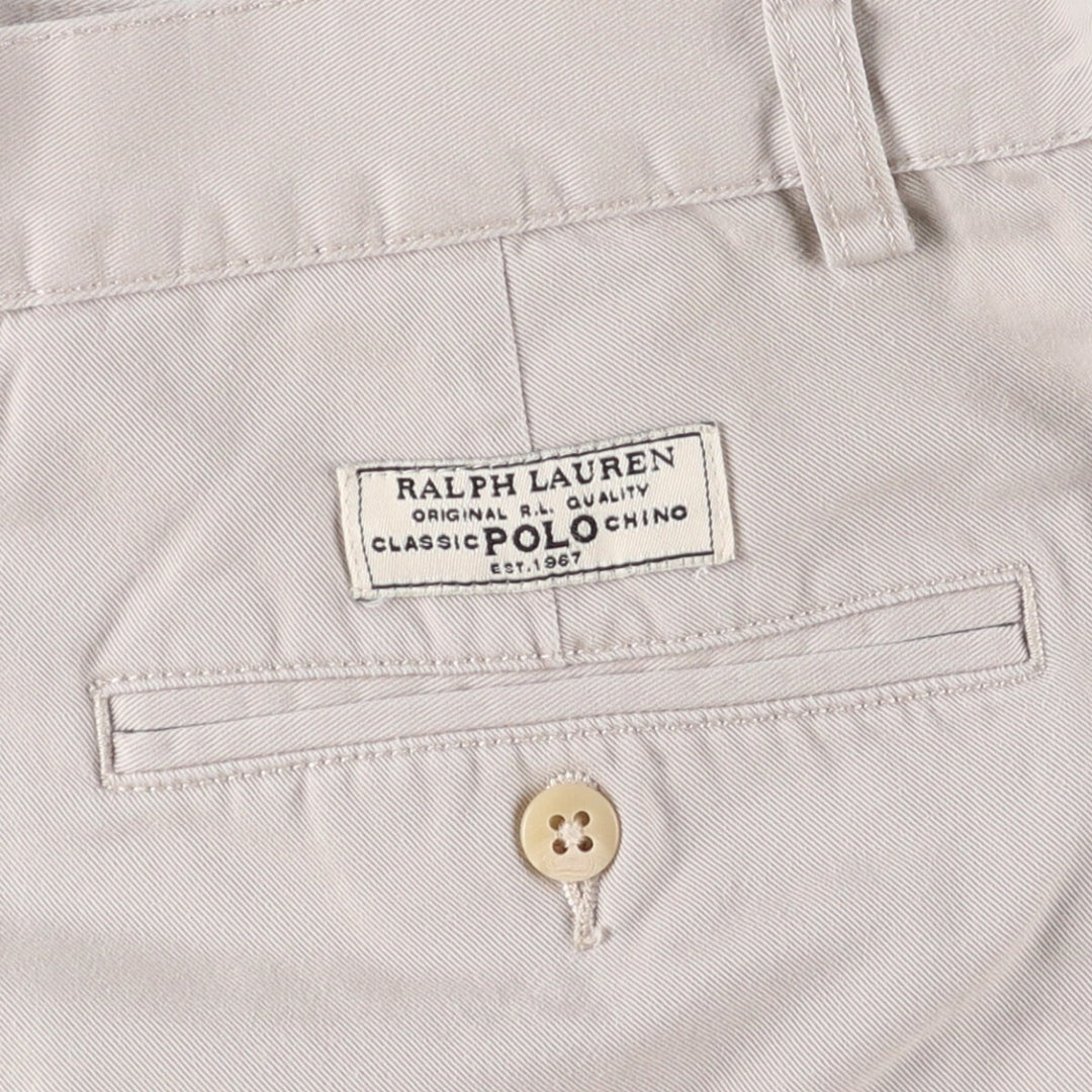 Ralph Lauren POLO by Ralph Lauren ANDREW SHORT Two-pleat Chino Shorts, Women's XL (W31) cotton Beige type Vintage Second Hand