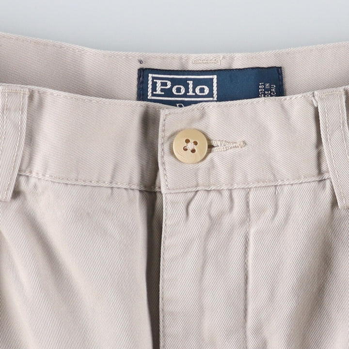 Ralph Lauren POLO by Ralph Lauren ANDREW SHORT Two-pleat Chino Shorts, Women's XL (W31) cotton Beige type Vintage Second Hand
