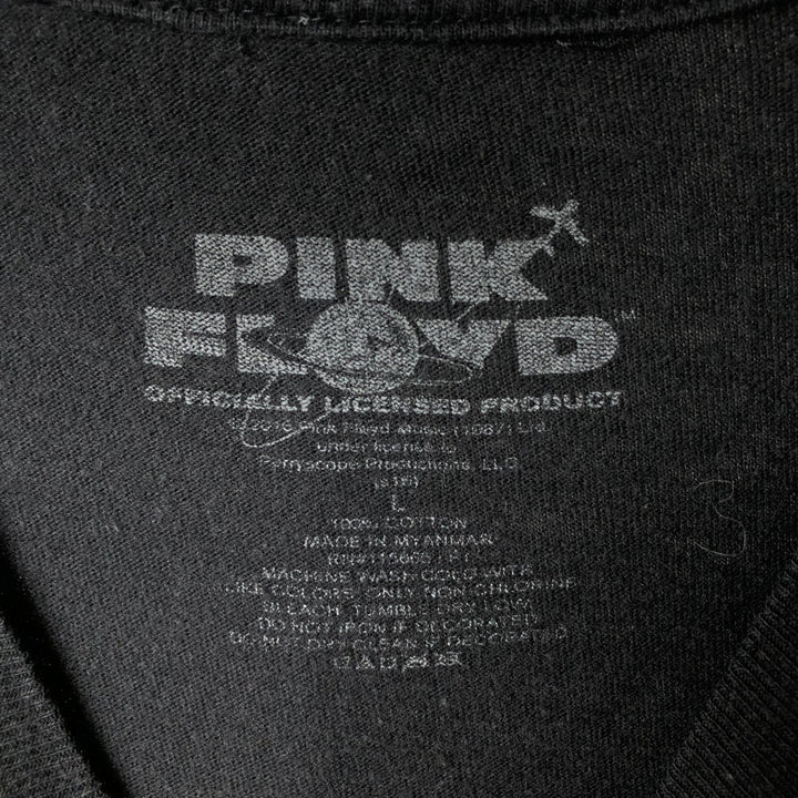 PINK FLOYD Pink Floyd Band T-shirt Band T Men's L size cotton black type Vintage Second Hand