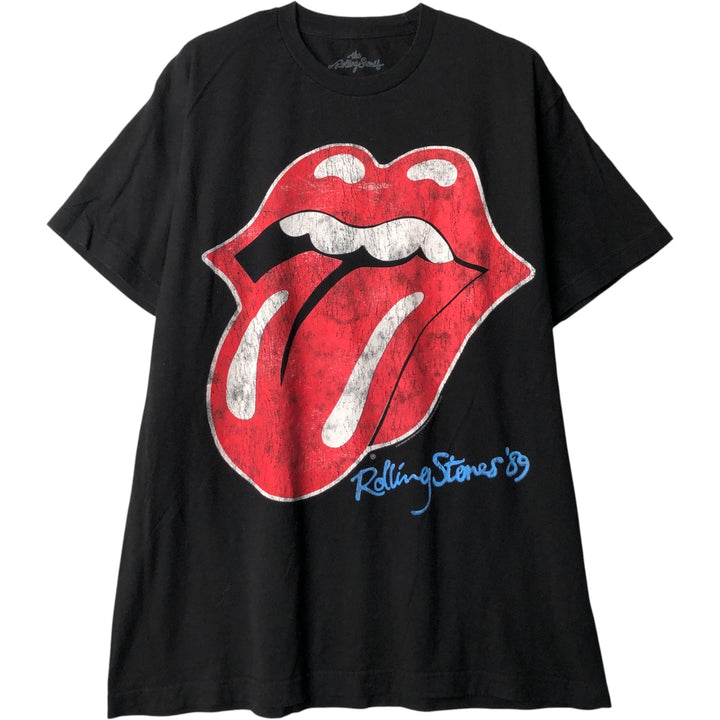 The Rolling Stones Band T-shirt, Band T, Men's L size cotton black type Vintage Second Hand