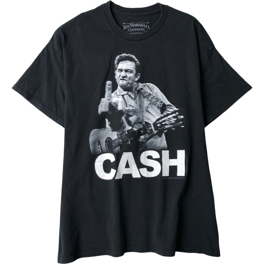 JIM MARSHALL CLOTHING JOHNNY CASH Johnny Cash Band T-shirt Band T Men's XL size cotton black type Vintage Second Hand