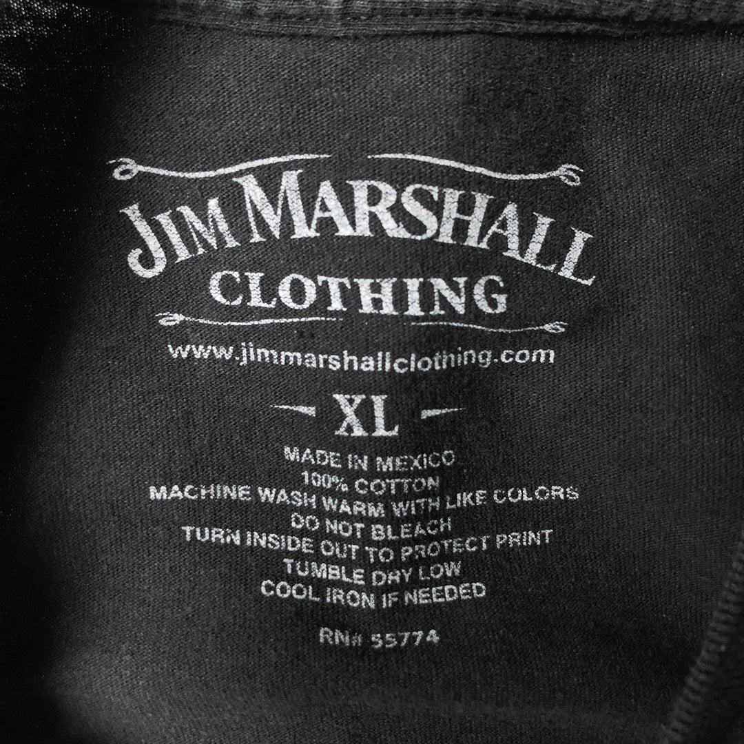 JIM MARSHALL CLOTHING JOHNNY CASH Johnny Cash Band T-shirt Band T Men's XL size cotton black type Vintage Second Hand