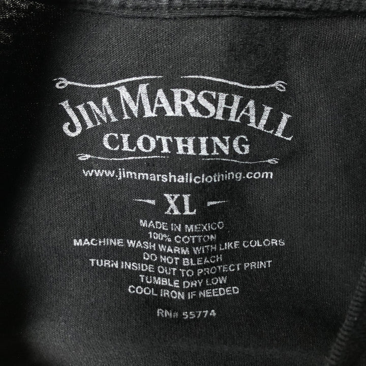 JIM MARSHALL CLOTHING JOHNNY CASH Johnny Cash Band T-shirt Band T Men's XL size cotton black type Vintage Second Hand