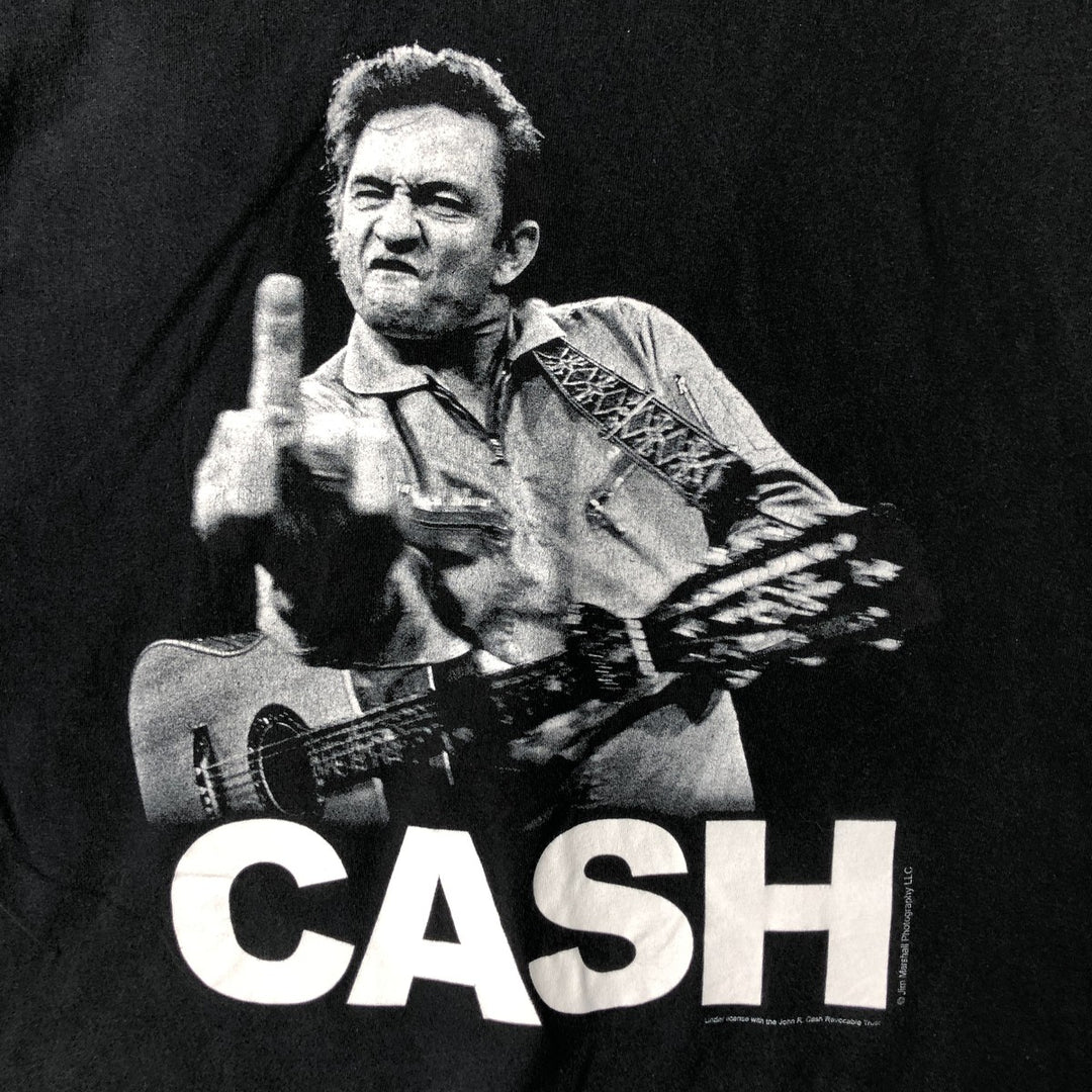 JIM MARSHALL CLOTHING JOHNNY CASH Johnny Cash Band T-shirt Band T Men's XL size cotton black type Vintage Second Hand