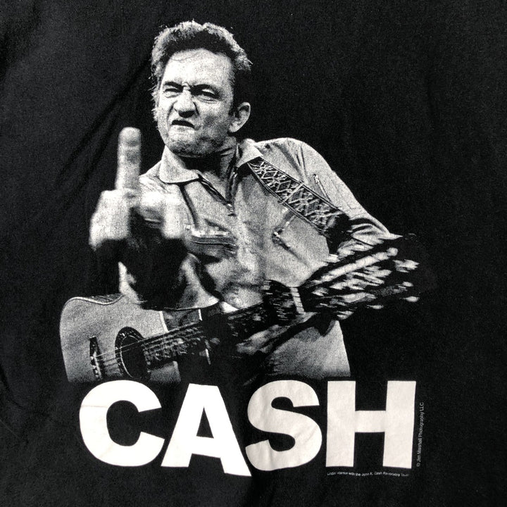 JIM MARSHALL CLOTHING JOHNNY CASH Johnny Cash Band T-shirt Band T Men's XL size cotton black type Vintage Second Hand