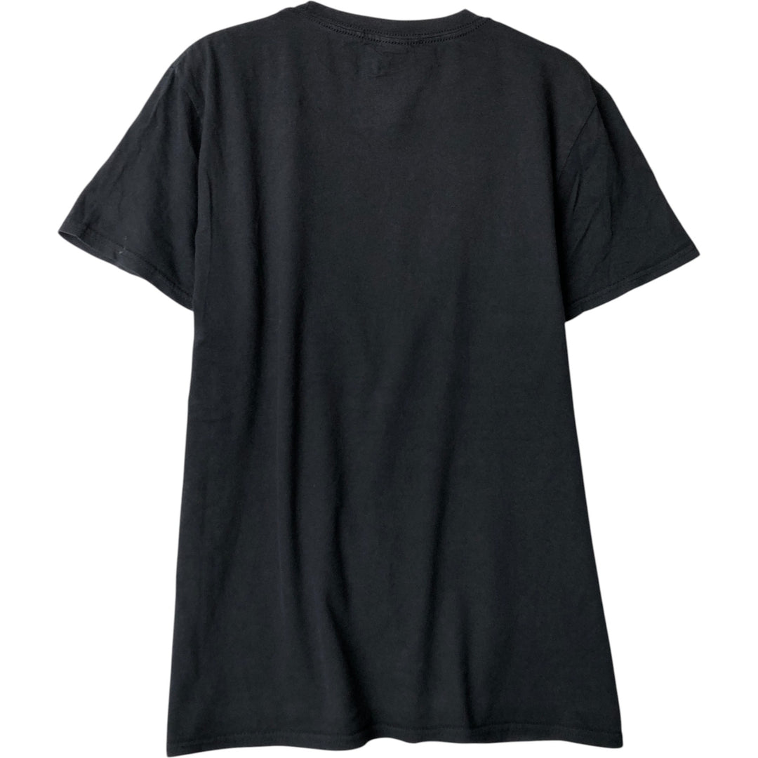 Gildan Guns N' Roses Skull Pattern Band T-Shirt, Men's Size Medium cotton black type Vintage Second Hand