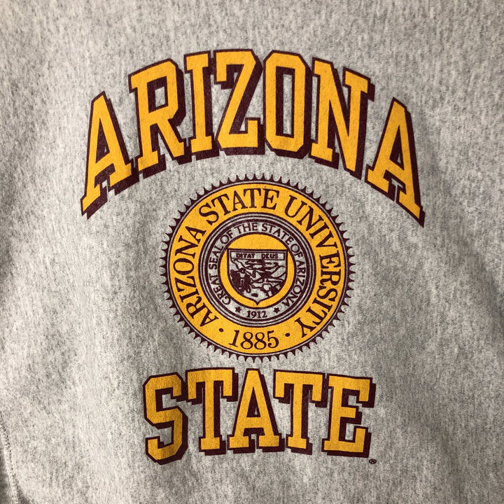 Printed college sweatshirt, men's size L cotton gray type Vintage Second Hand