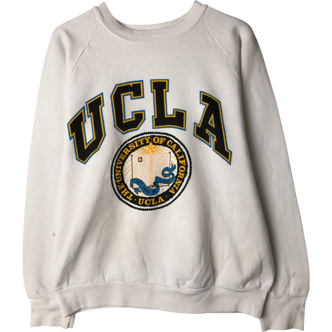 UCLA University of California, Los Angeles College Sweatshirt, Men's Size L cotton white type Vintage Second Hand