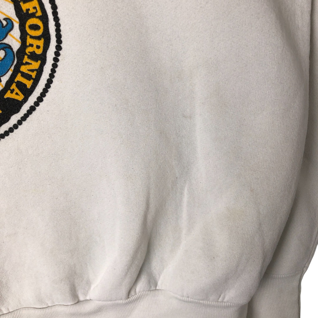 UCLA University of California, Los Angeles College Sweatshirt, Men's Size L cotton white type Vintage Second Hand