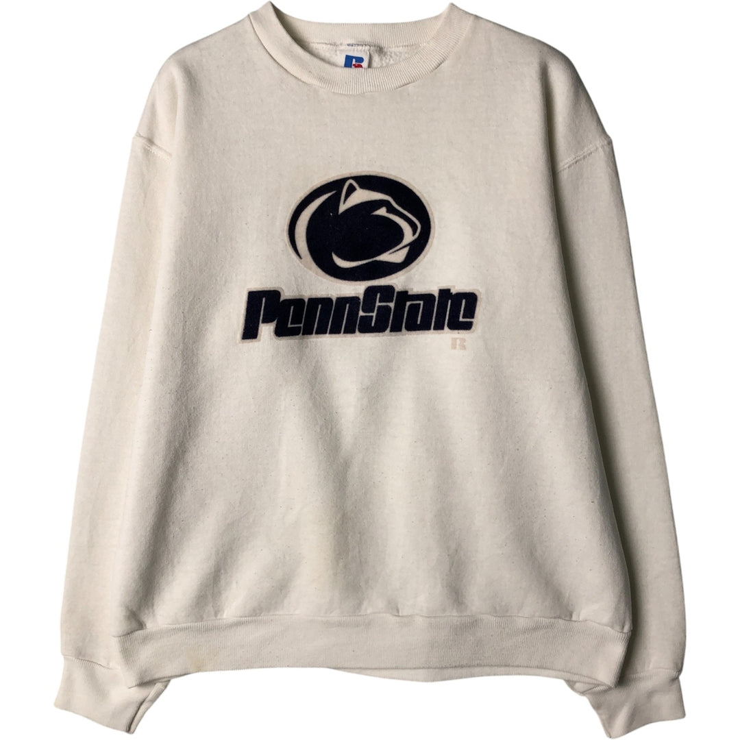 Vintage 1990'S Russell Pennsylvania State University college sweatshirt, made in the USA, size L, men's cotton white type Vintage Second Hand