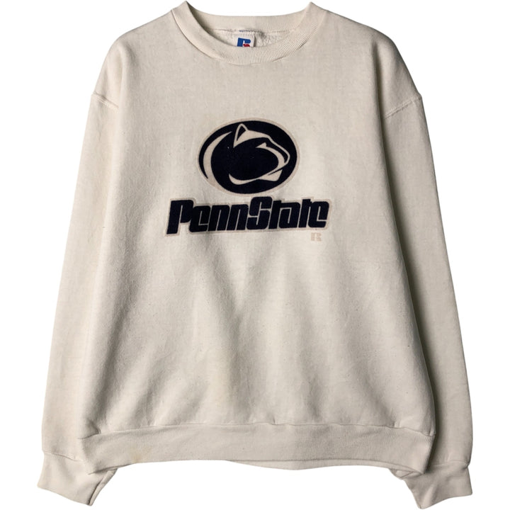 Vintage 1990'S Russell Pennsylvania State University college sweatshirt, made in the USA, size L, men's cotton white type Vintage Second Hand