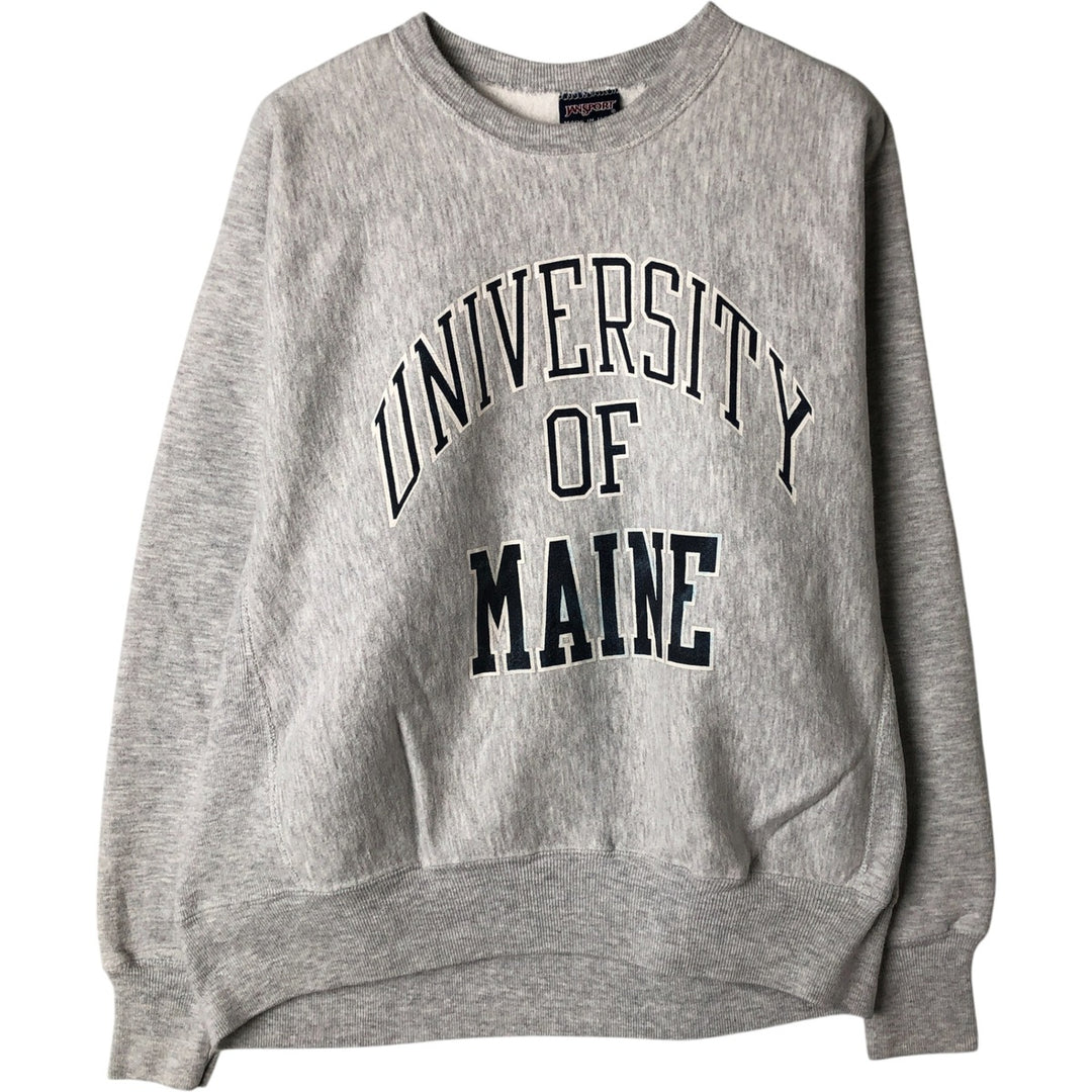 90'S JanSport Triple Print College Sweatshirt, Made in USA, Men's Size L (approx.) cotton gray type Vintage Second Hand