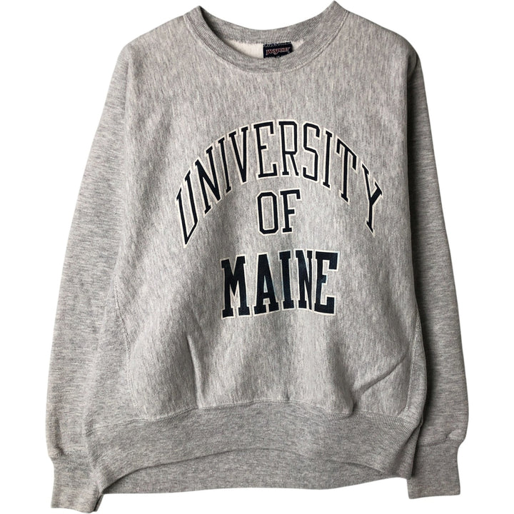 90'S JanSport Triple Print College Sweatshirt, Made in USA, Men's Size L (approx.) cotton gray type Vintage Second Hand