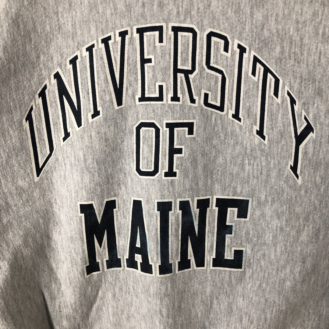 90'S JanSport Triple Print College Sweatshirt, Made in USA, Men's Size L (approx.) cotton gray type Vintage Second Hand